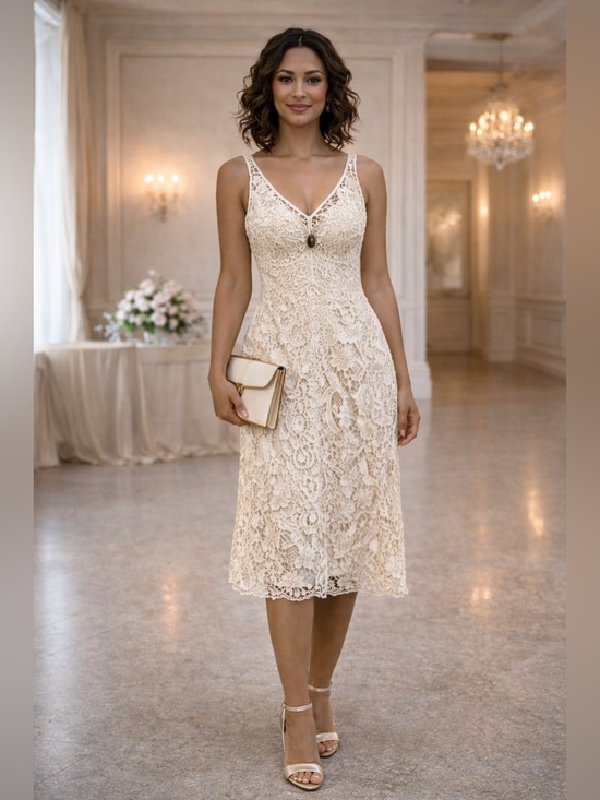 Ralph Lauren Dresses & Skirts - Ralph Lauren Vintage Lace Bridal Dress Size 6 Courthouse Wedding Reception Dress